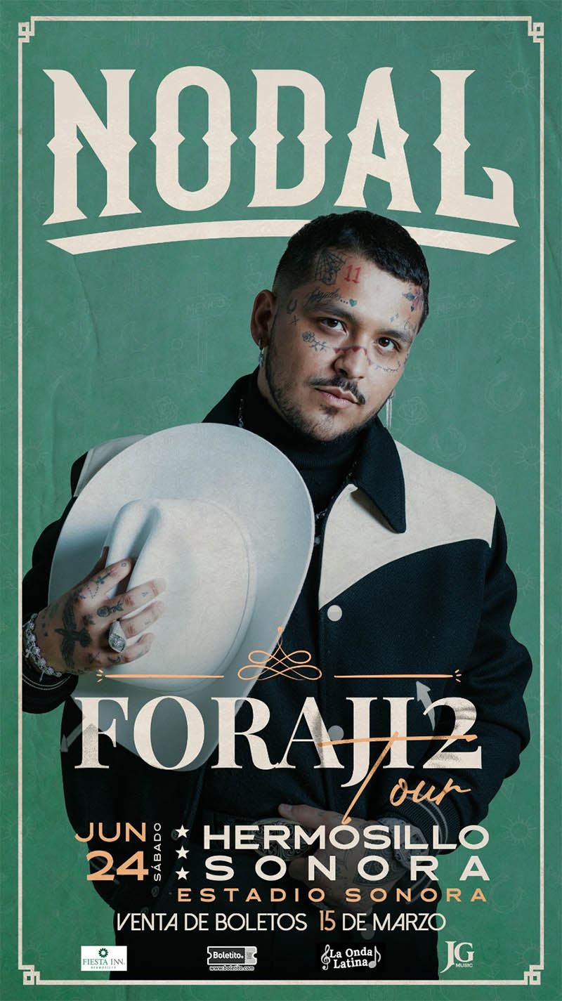 CHRISTIAN NODAL EN CONCIERTO ESTADIO SONORA “FORAJI2 TOUR” SABADO 24 DE