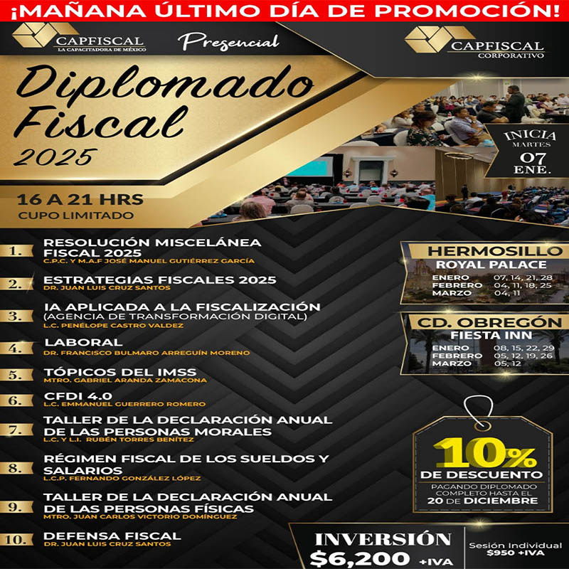 CapFiscal México ¡¡MAÑANA ÚLTIMO DÍA DE PROMOCIÓN!! - CAPFISCAL ...
