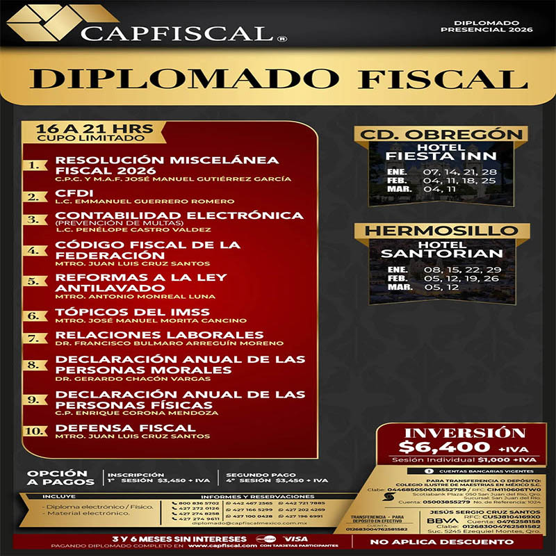 CapFiscal México 08 DE ENERO -HERMOSILLO - ¡¡INVITACIÓN A NUESTRO ...
